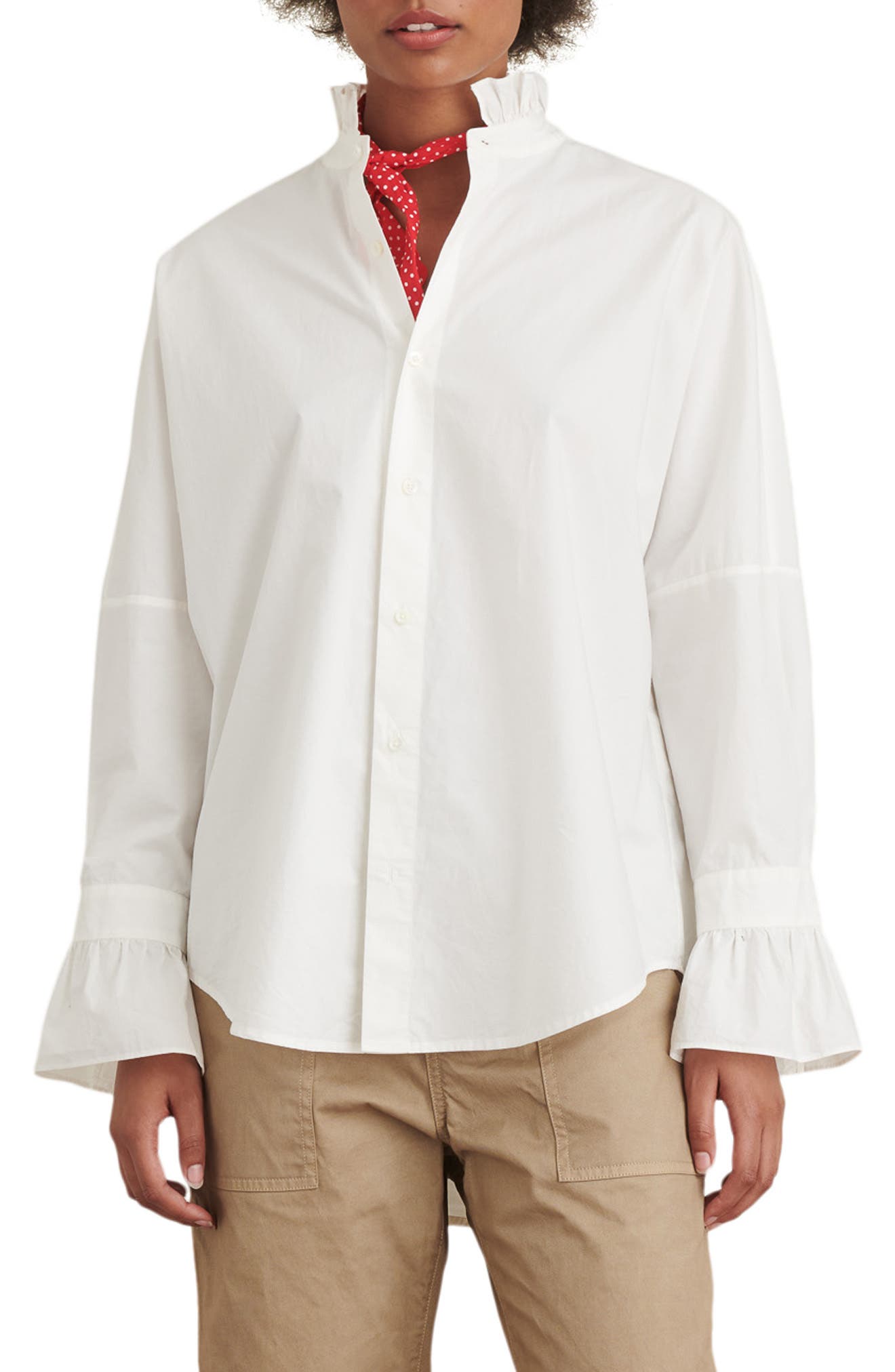 Alex Mill Ruffle Button-Up Shirt 