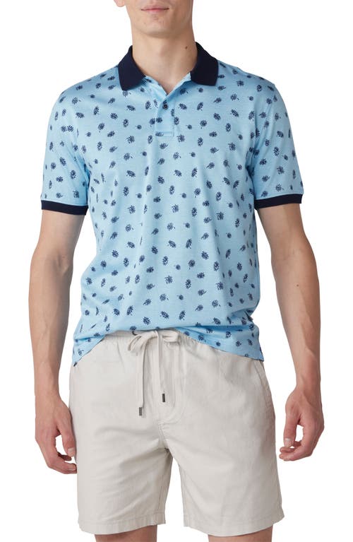 Rodd & Gunn Abus Valley Dandelion Print Cotton Polo Cyan at Nordstrom,