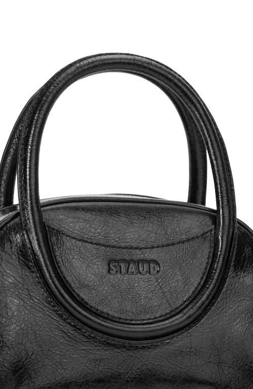 Shop Staud Mini Maude Top Handle Bowler Bag In Black