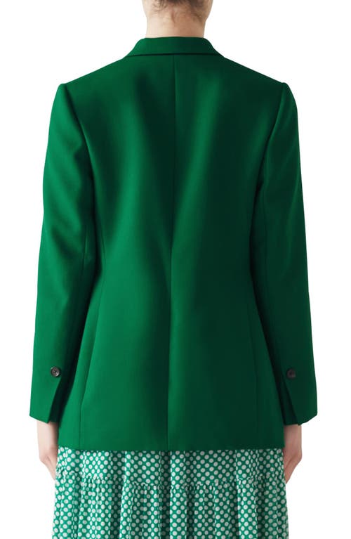 Shop Lk Bennett Double Breasted Blazer In Green