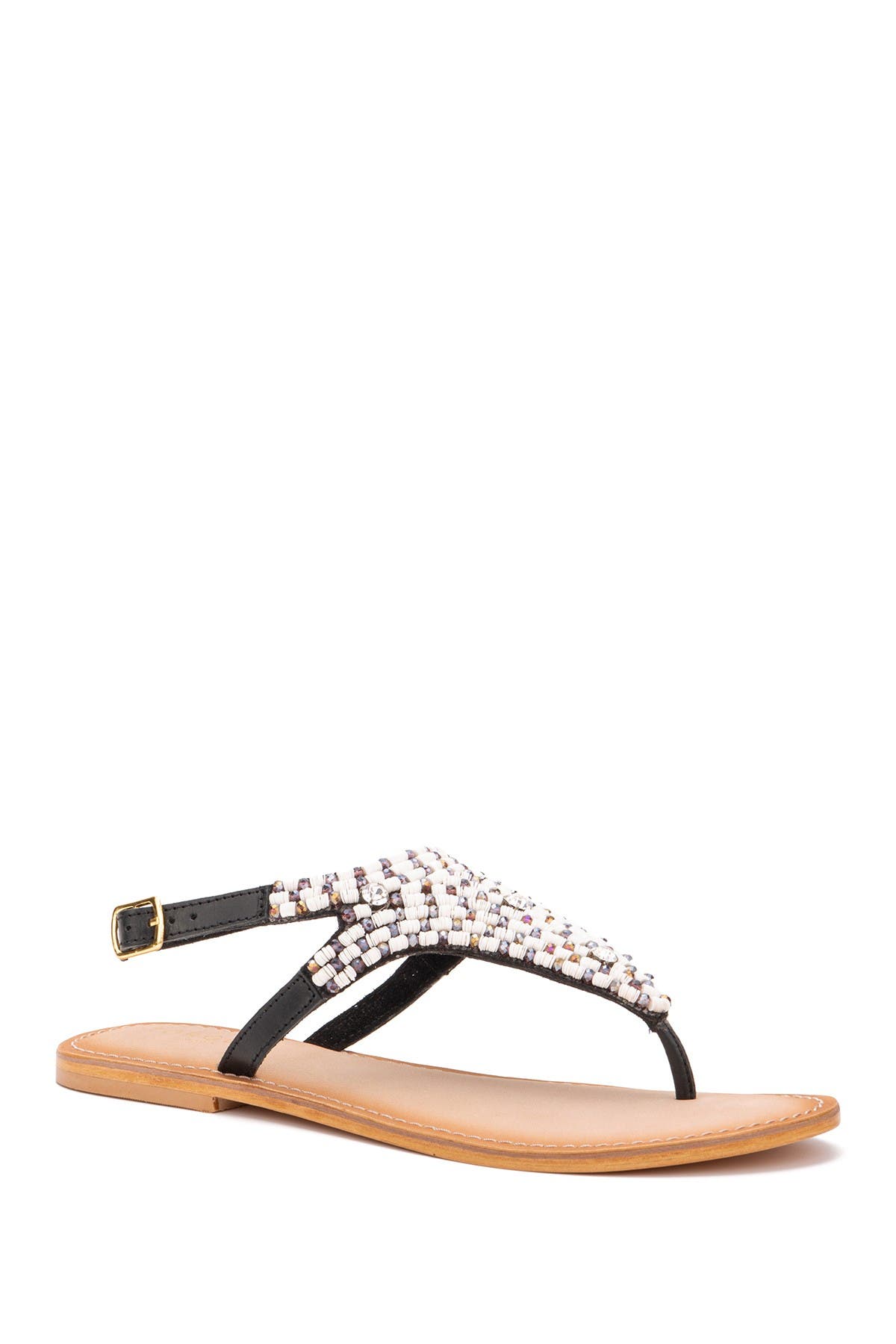 Torgeis Vega Beaded T-strap Sandal In Black