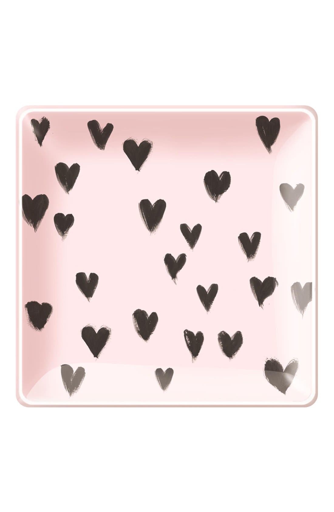 Fringe Studio 'Black Hearts' Glass Trinket Tray Nordstrom