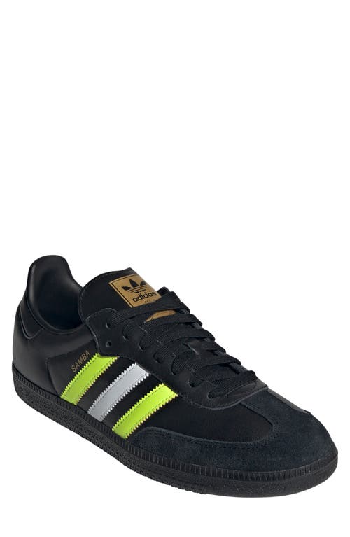 Shop Adidas Originals Adidas Samba Sneaker In Black/solar Yellow/matte Gold