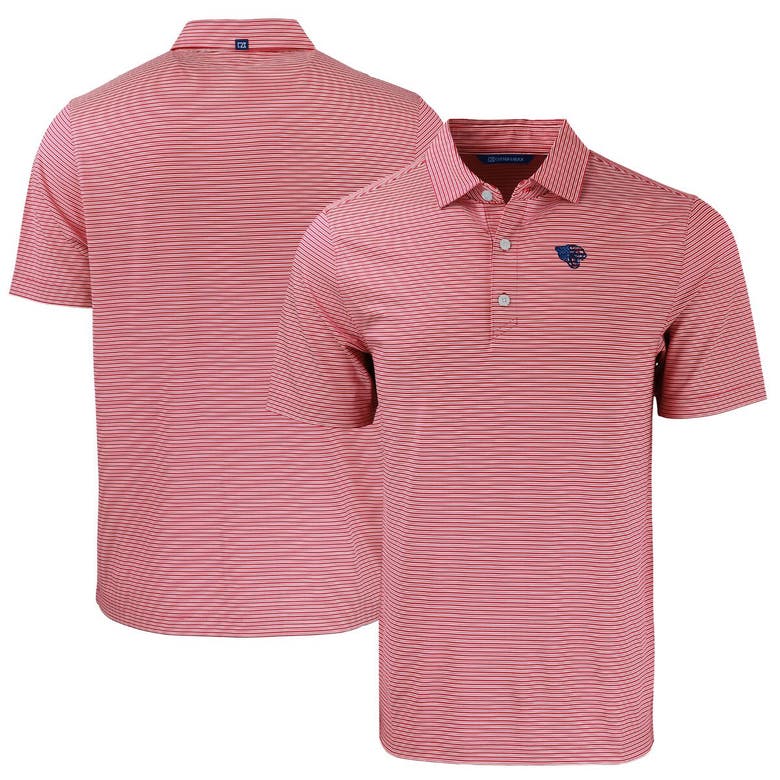 Shop Cutter & Buck Red Jacksonville Jaguars  Americana Forge Eco Double Stripe Stretch Recycled Polo