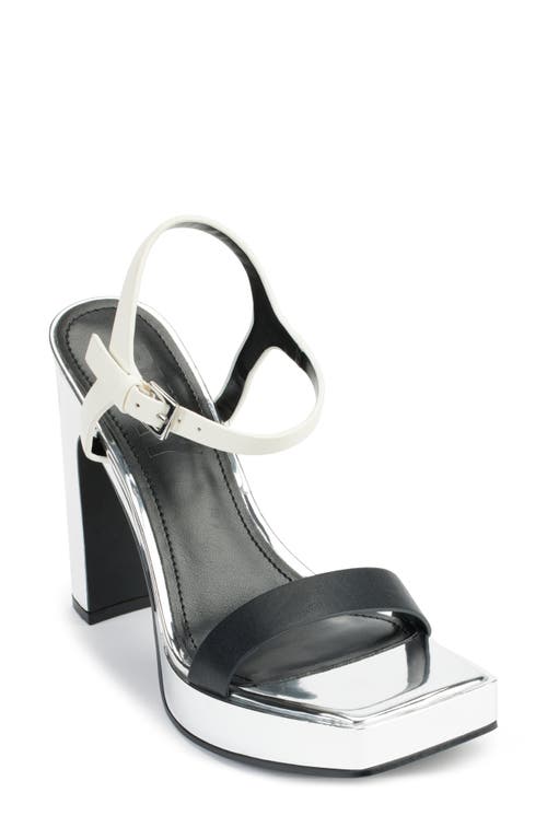 Dkny Maiden Ankle Strap Platform Sandal In Black/cream