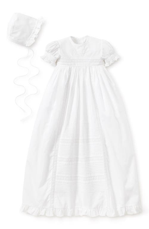 Kissy Kissy Nicole Christening Gown & Bonnet Set in White at Nordstrom, Size 0-6M