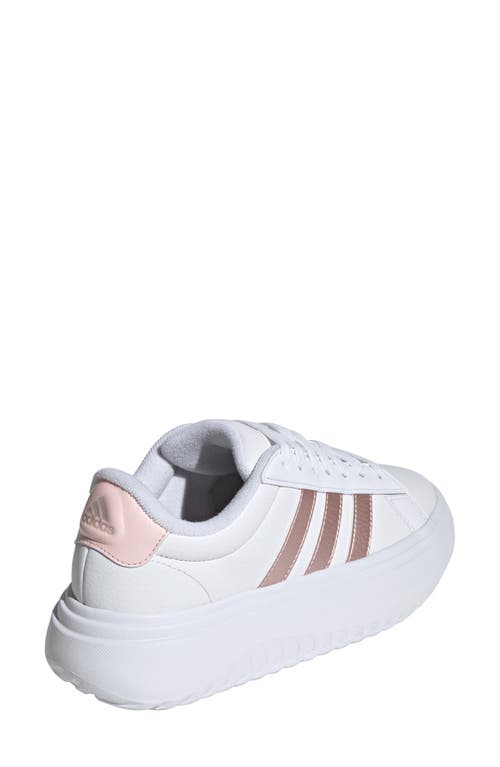 Adidas Originals Adidas Grand Court Platform Sneaker In White/pink/pink