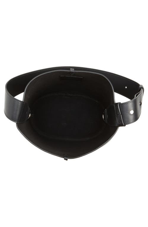 Lie Studio Lié Studio Norma Leather Bucket Tote In Solid Black