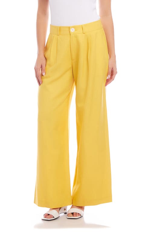FIFTEEN TWENTY Selby Pleated Wide Leg Pants Yellow at Nordstrom,