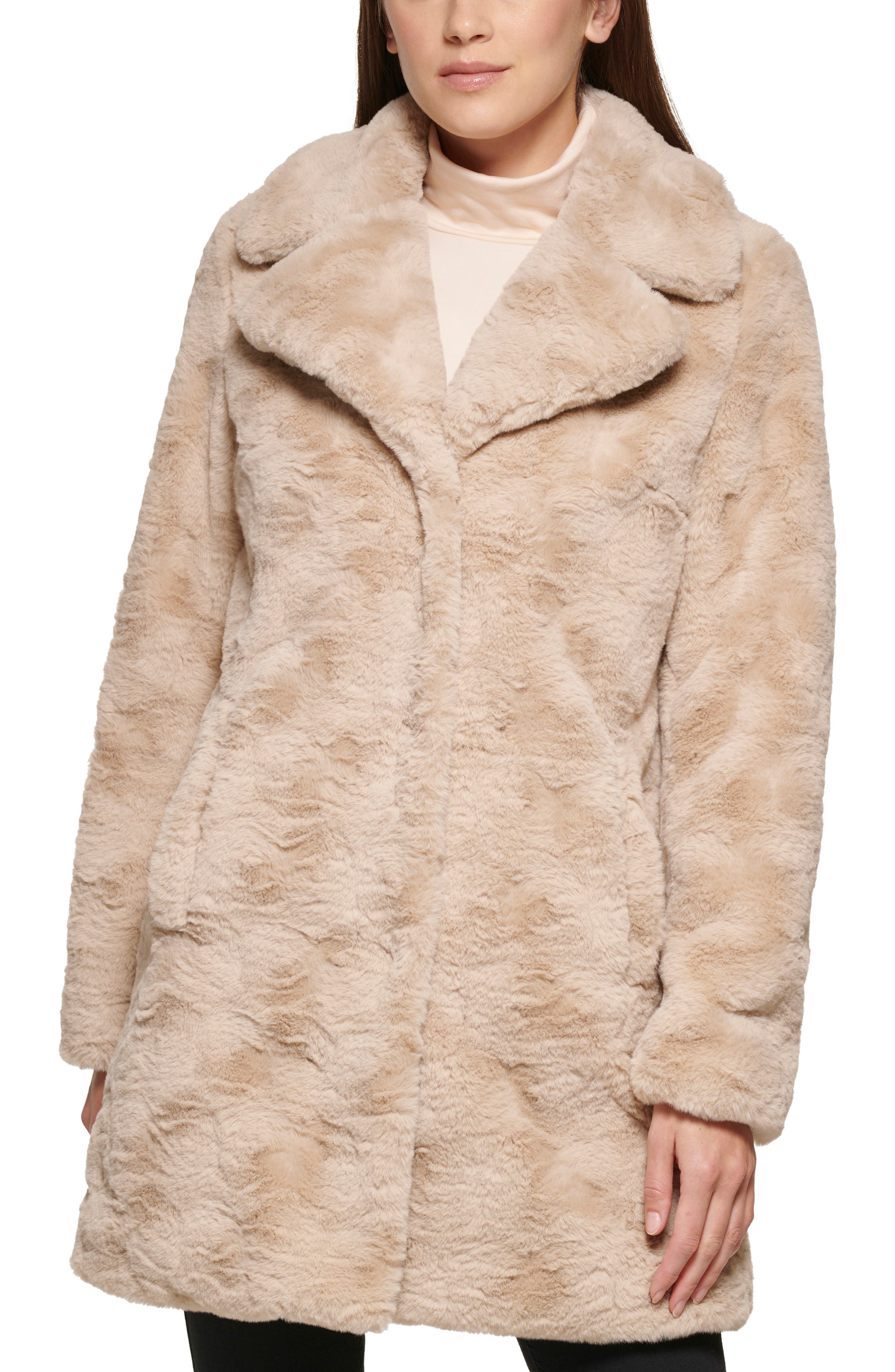 faux fur coat calvin klein