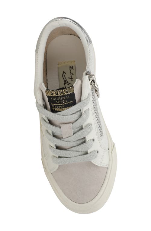 Shop Vintage Havana Kids' Vita Sneaker In White Pebbled/grey