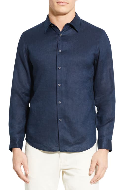 Theory Irving Solid Linen Button-Up Shirt at Nordstrom,