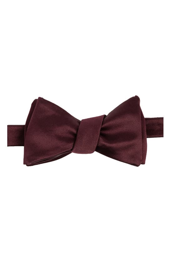 Construct Men's Satin Self-tie Bow Tie In Wine