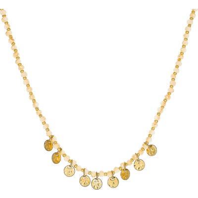 Panacea Beaded Circle Charm Necklace