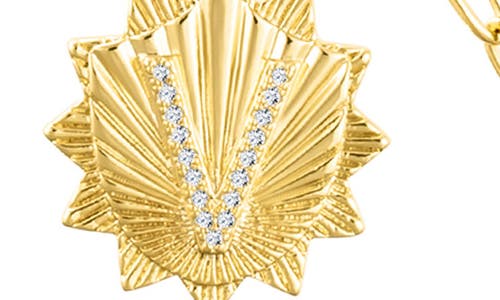 Adornia Initial Cz Pendant Toggle Necklace In Gold-v