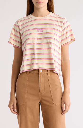 Billabong Next Up Stripe Cotton T-shirt In Multi