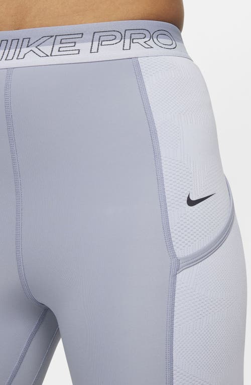 Shop Nike Pro High Rise 7/8 Leggings In Indigo Haze/oxygen Purple