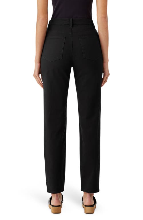 Eileen Fisher Garment-dyed High-rise Denim Pants In Black