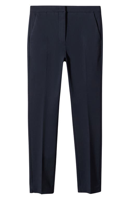 Shop Mango Crop Skinny Pants In Dark Navy