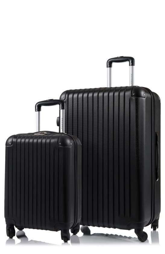 Champs Tourist Suitcase 2-piece Luggage Set In Black