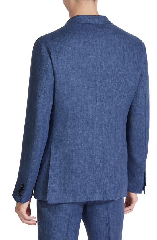 Zegna Oasi Linen Sport Coat In Blu Ciano