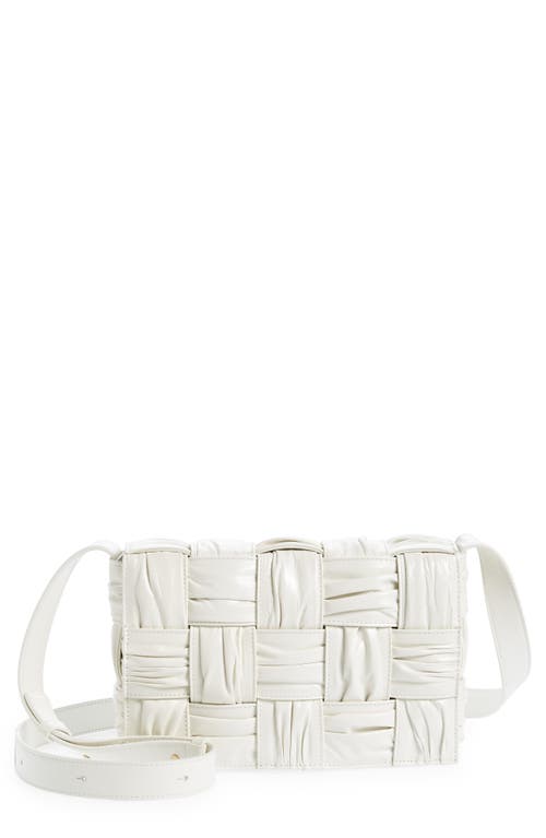 Bottega Veneta PLISSE CASSETTE BAG in White/Brass at Nordstrom