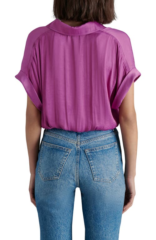 Shop Steve Madden Tori Tie Front Button-up Shirt In Radiant Orchid