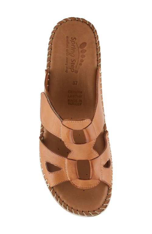 Shop Spring Step Montera Platform Slide Sandal In Camel