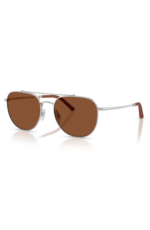 Oliver Peoples X Roger Federer 54mm Pilot Sunglasses In Silver