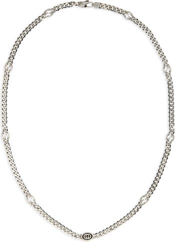 Gucci Interlocking G Gourmette Chain Ring, Size S, Silver-Toned Metal, Silver-Toned Metal