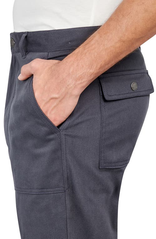 Brooklyn Brigade Solid Cotton Stretch Utility Pants In Charcoal