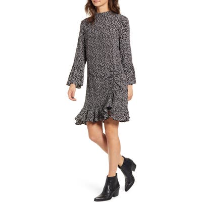 Minkpink Feel It Again Ruffle Minidress, Black