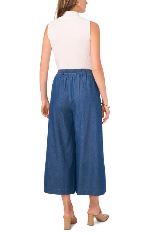 Shop Vince Camuto Crop Denim Wide Leg Pants In Classic Navy