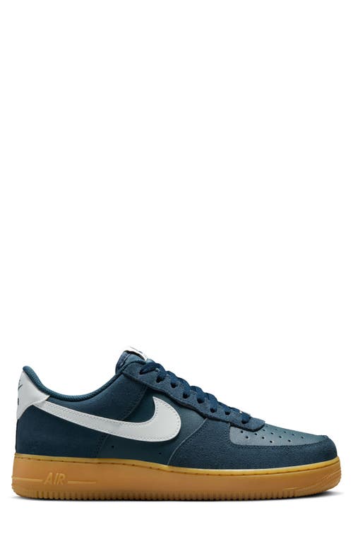 Shop Nike Air Force 1 '07 Lv8 Emb Sneaker In Navy/white/brown