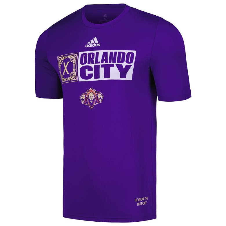 Shop Adidas Originals Adidas Purple Orlando City Sc 2024 Jersey Hook Aeroready T-shirt
