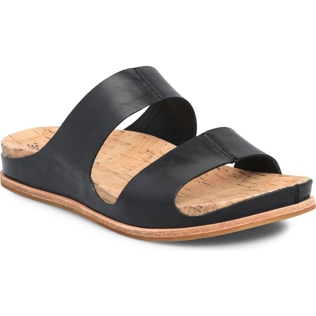 Kork-ease Tutsi Slide Sandal In Black Leather