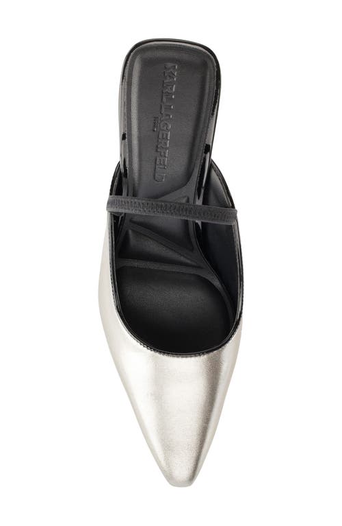 Shop Karl Lagerfeld Paris Keera Pointed Toe Slingback Pump In Pewter/black