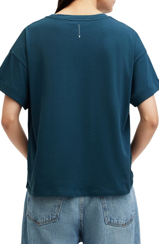 Shop Allsaints Briar Crewneck Cotton T-shirt In Ink Blue