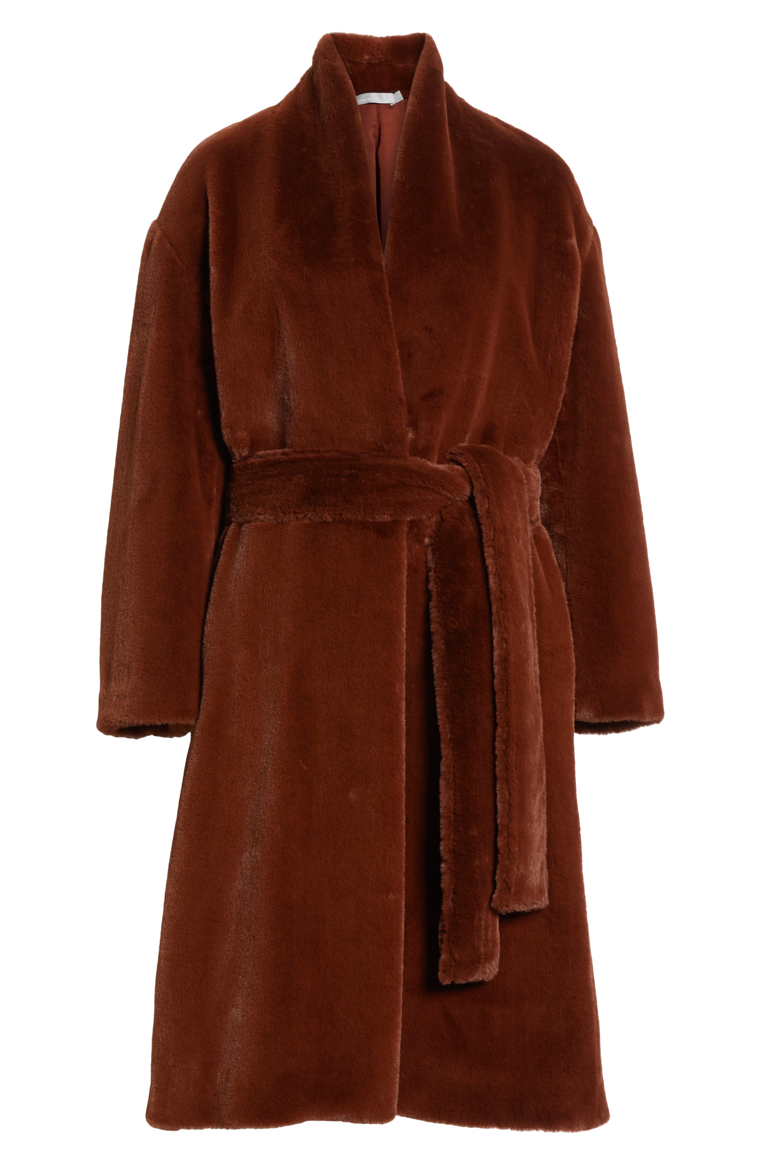 Vince long faux fur coat Clearance