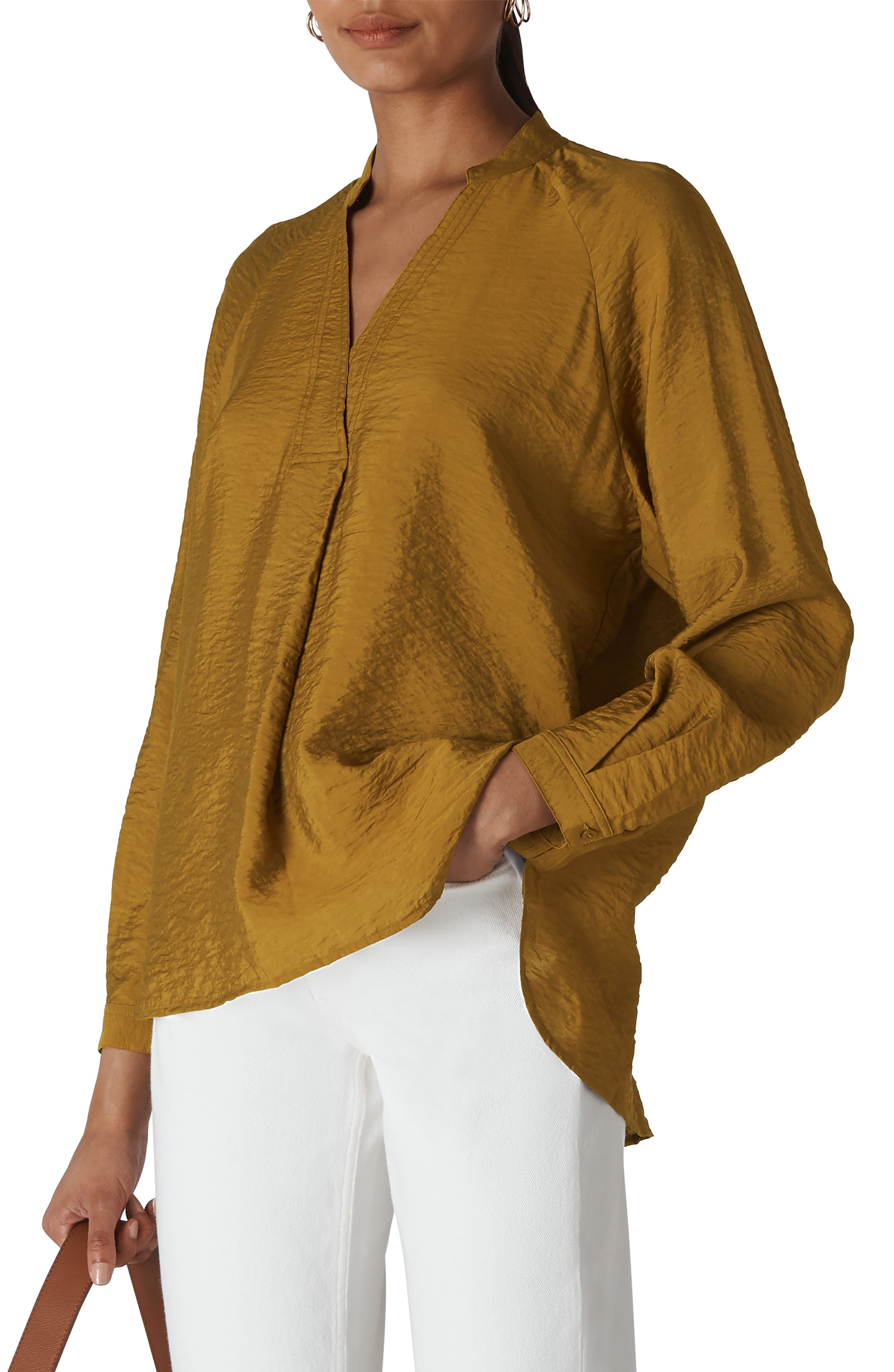 Whistles Tops V-Neck Hammered Satin Blouse