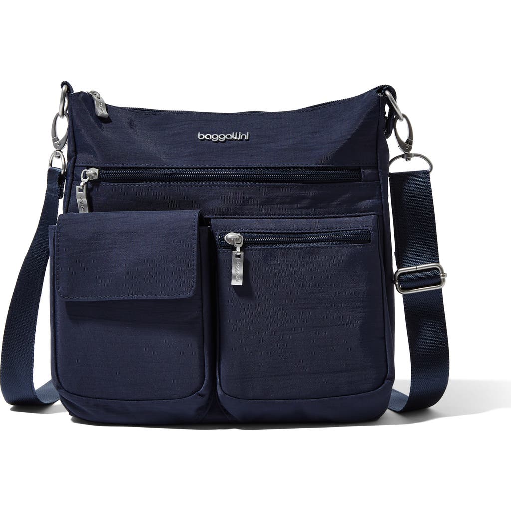 Baggallini Modern Everywhere Slim Crossbody Bag With Rfid Wristlet In French Navy