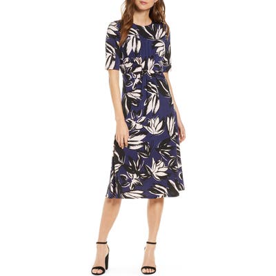 Vince Camuto Print A-Line Dress, Blue
