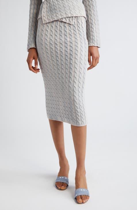 Women's Merino Wool Long Straight Skirt