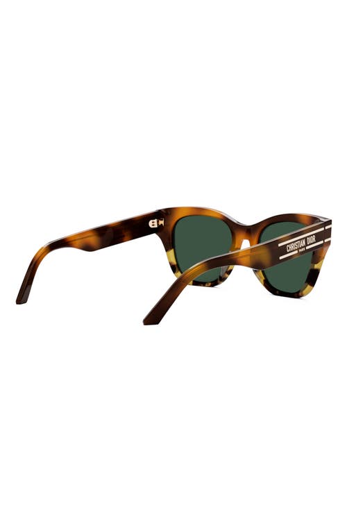 Shop Dior 'signature B4i 52mm Round Sunglasses In Blonde Havana/green
