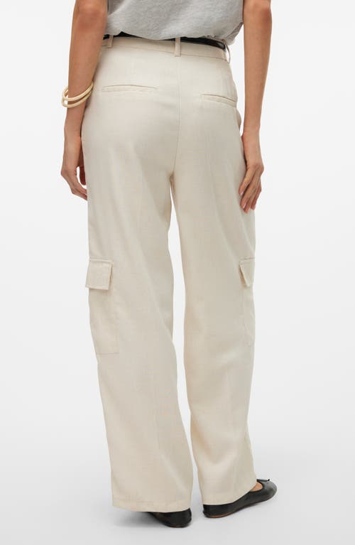 Florence Wide Leg Cargo Pants in Birch Melange