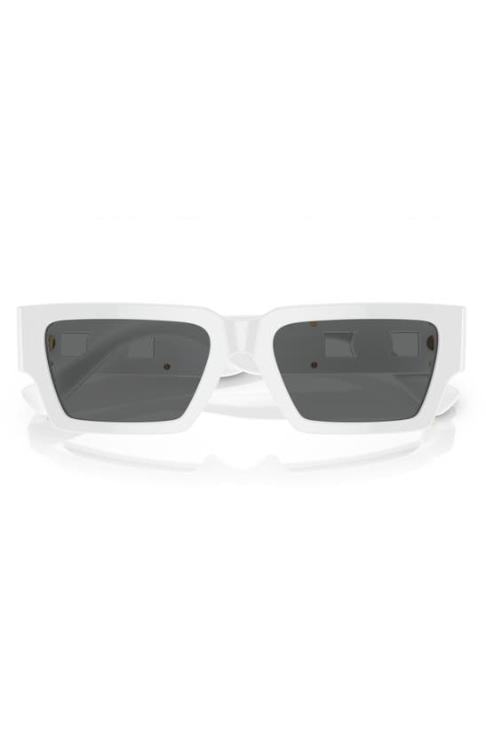 Versace 54mm Rectangular Sunglasses In White
