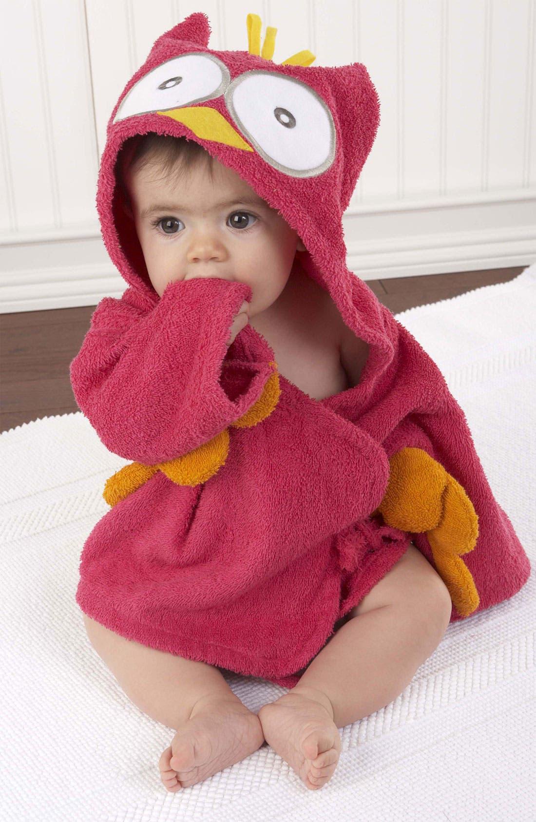 Baby Aspen 'My Little Night Owl' Hooded Robe (Infant) Nordstrom