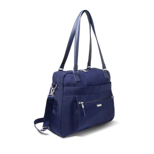 Baggallini Overnight Expandable Laptop Tote Bag With Rfid Wristlet In Navy