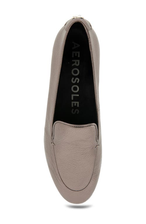 Shop Aerosoles Wells Loafer In Gunmetal Pebbled Leather