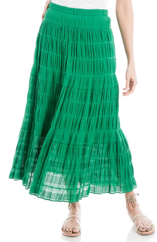 Shop Max Studio Textured Midi Skirt In Kelly Green